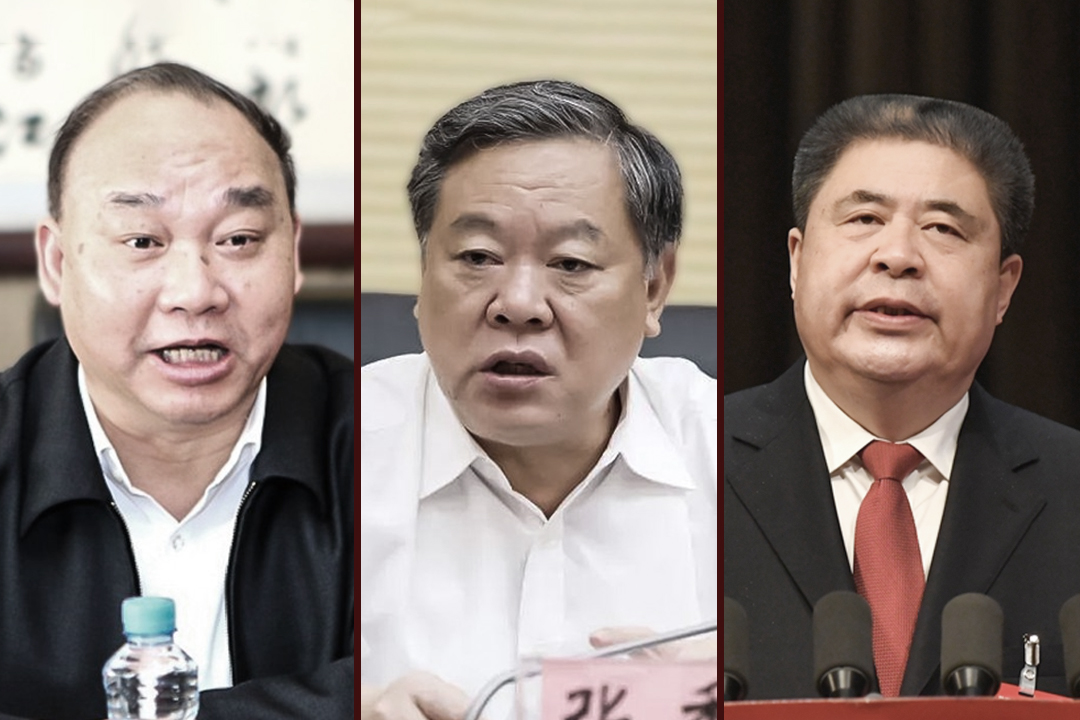 Ling Chengxing (left), Zhang Xiulong (center), and Han Yong (right).